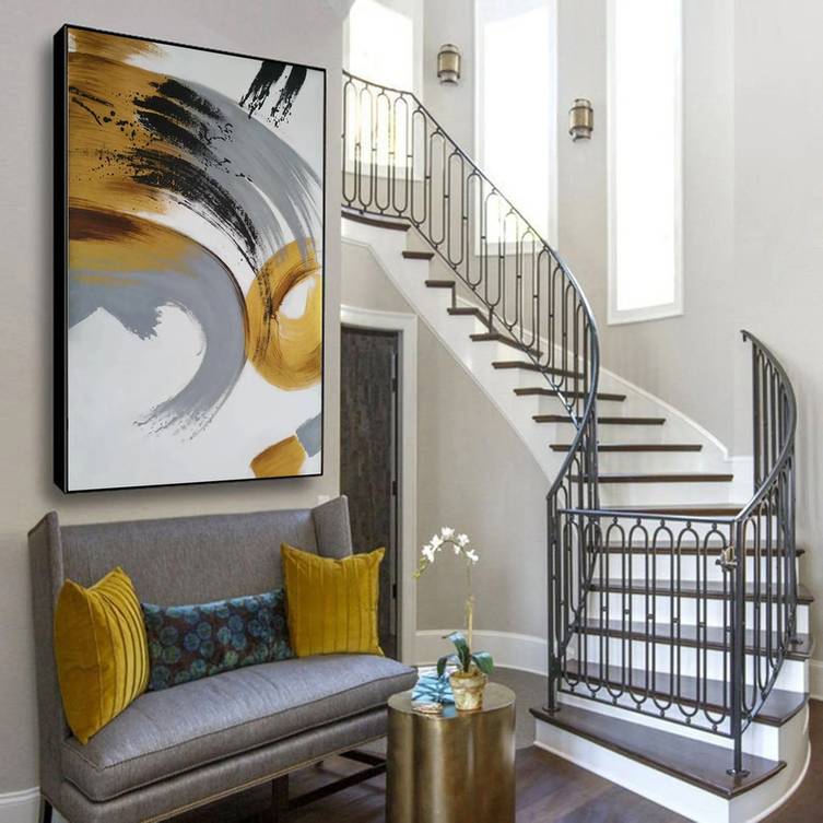 You Black Dining Modern Abstract Canvas Artwork GJ7UE